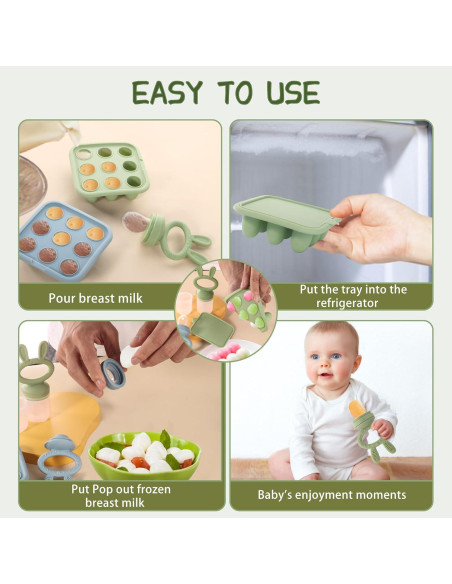 Bandeja de Congelación de Silicona WAJIAYON para Bebés - Azul