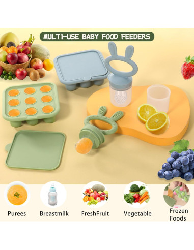 Bandeja de Congelación de Silicona WAJIAYON para Bebés - Azul