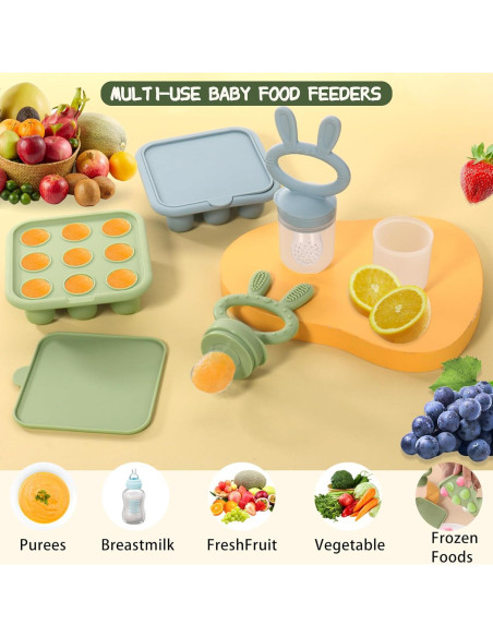 Bandeja de Congelación de Silicona WAJIAYON para Bebés - Azul