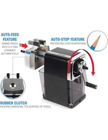 Afilador de Lápices CARL CC-2000 Manual Negro 5 Puntos