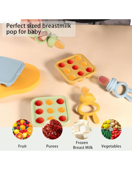 Bandeja de Congelación de Silicona WAJIAYON para Bebés - Azul