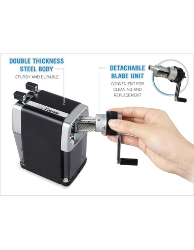 Afilador de Lápices CARL CC-2000 Manual Negro 5 Puntos