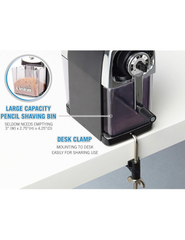 Afilador de Lápices CARL CC-2000 Manual Negro 5 Puntos