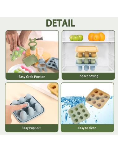 Bandeja de Congelación de Silicona WAJIAYON para Bebés - Azul