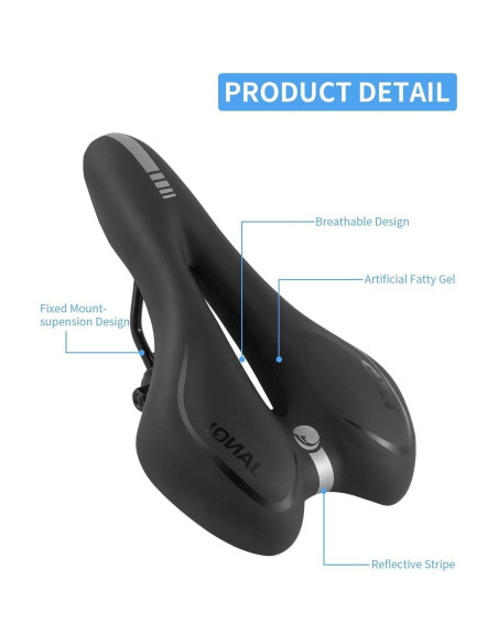 Asiento de Bicicleta MSDADA Gel Impermeable 28x17 cm Negro