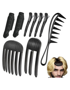 11 Piezas Clips Fluffy Raíz de Cabello YOOOYOOO - Negro