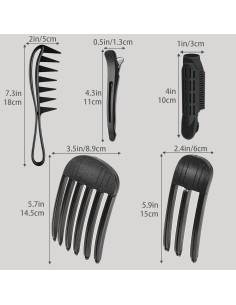 11 Piezas Clips Fluffy Raíz de Cabello YOOOYOOO - Negro 2