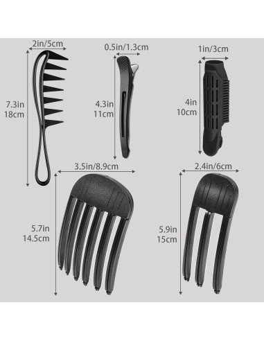 11 Piezas Clips Fluffy Raíz de Cabello YOOOYOOO - Negro