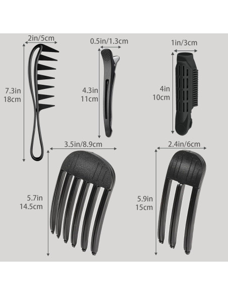 11 Piezas Clips Fluffy Raíz de Cabello YOOOYOOO - Negro