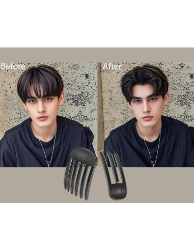 11 Piezas Clips Fluffy Raíz de Cabello YOOOYOOO - Negro