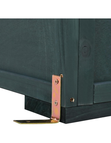 Invernadero Mini de Madera con Ruedas y Almacenamiento Verde 175 cm