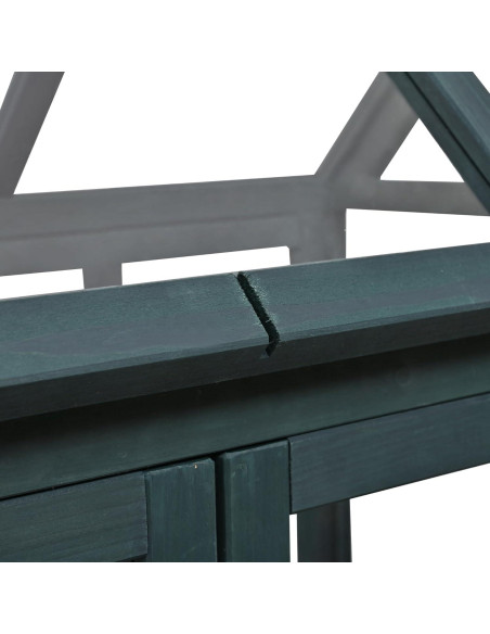 Invernadero Mini de Madera con Ruedas y Almacenamiento Verde 175 cm