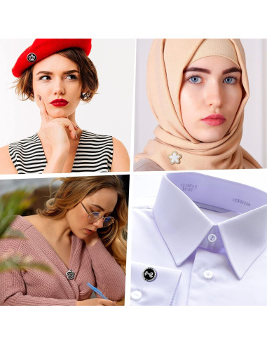 16 Pares de Pines Magnéticos para Hijab MTLEE - Clips Decorativos