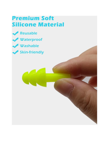 10 Pares de Tapones para Oídos BUYBUYGO Silicona Suave Hipoalergénicos