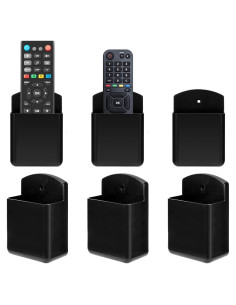 6 Soportes de Control Remoto Autoadhesivos TIE-DailyNec Negro