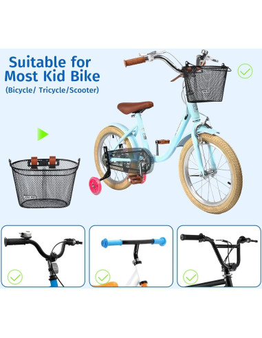 Cesta de Bicicleta para Niños Zacro AKZAKB0301 con Timbre y Streamers