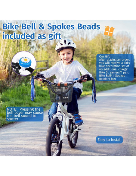 Cesta de Bicicleta para Niños Zacro AKZAKB0301 con Timbre y Streamers