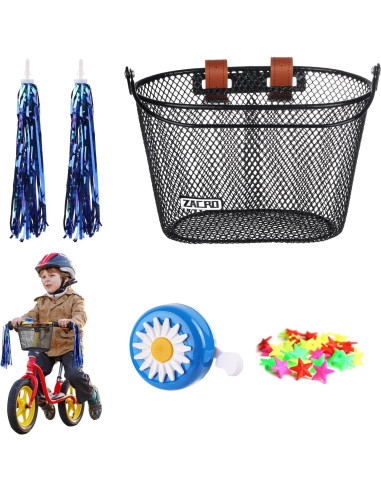 Cesta de Bicicleta para Niños Zacro AKZAKB0301 con Timbre y Streamers