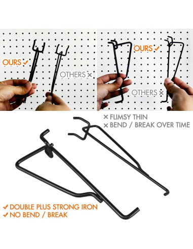 Ganchos de Tablero Perforado G.CORE 6" (15.24 cm) Paquete de 10