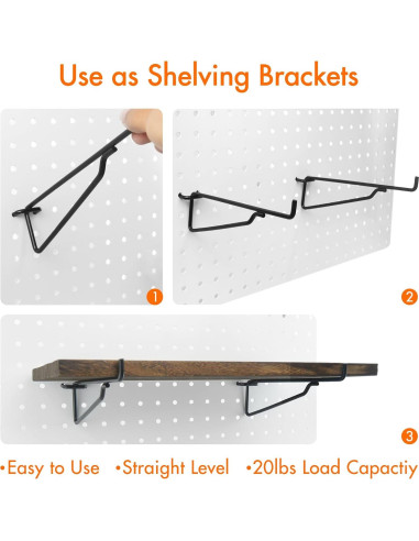 Ganchos de Tablero Perforado G.CORE 6" (15.24 cm) Paquete de 10