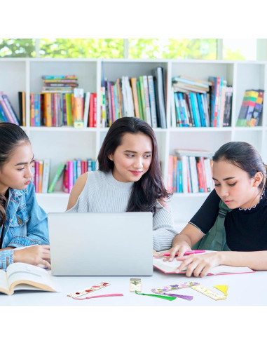 4 Marcadores de Página de Resina Clabby con Flores Secas