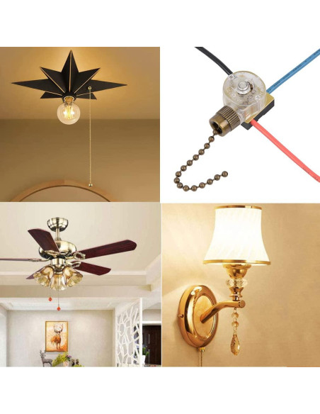 Interruptor de Luz para Ventilador de Techo Zing Ear ZE-110 3 Hilos