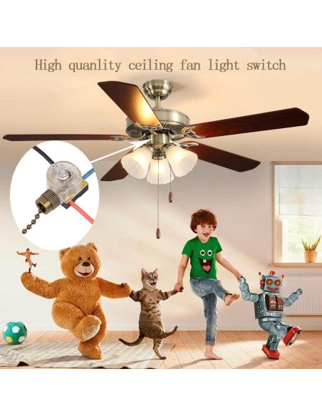 Interruptor de Luz para Ventilador de Techo Zing Ear ZE-110 3 Hilos