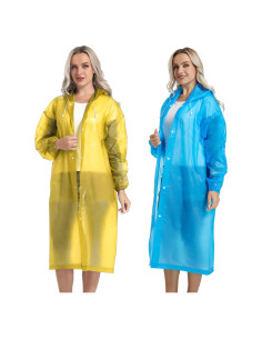 Ponchos de Lluvia Reutilizables Borogo 2PCS Unisex Impermeables
