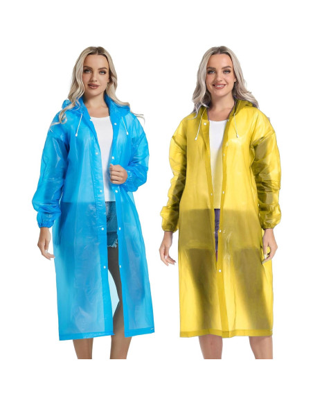Ponchos de Lluvia Reutilizables Borogo 2PCS Unisex Impermeables