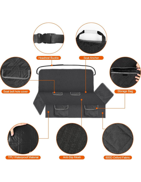 Funda de Asiento de Coche para Perros Kistrba Impermeable