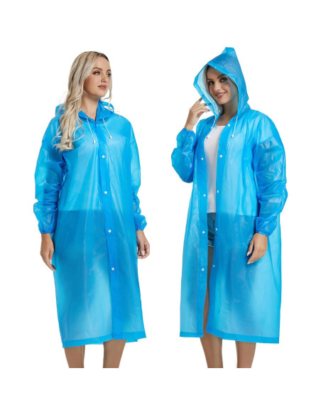 Ponchos de Lluvia Reutilizables Borogo 2PCS Unisex Impermeables