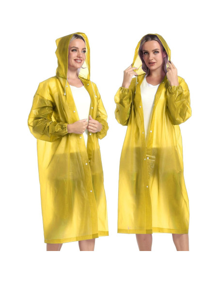 Ponchos de Lluvia Reutilizables Borogo 2PCS Unisex Impermeables