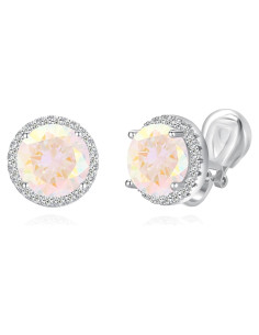 Aretes de Clip Redondos YOQUCOL 10MM Cristal de Circonio