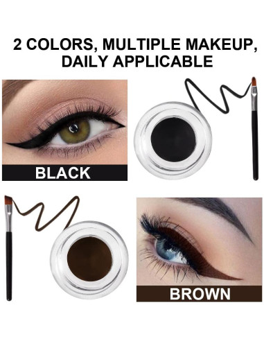 Delineador de Gel Impermeable 2 en 1 evpct Negro y Marrón