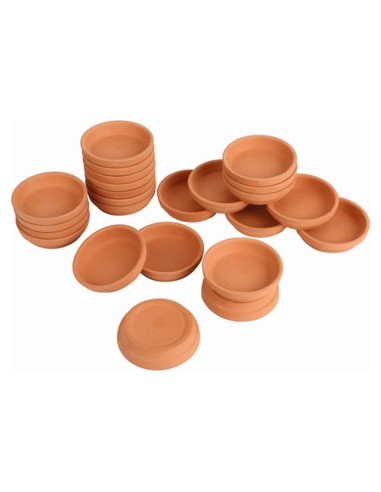 24 Platos de Terracota FCFKUK para Macetas de Suculentas
