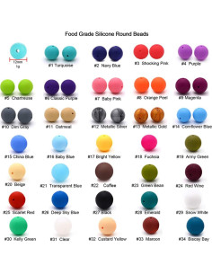 100 Perlas Redondas de Silicona 12mm Alenybeby para DIY 2