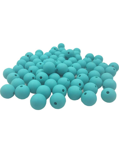 100 Perlas Redondas de Silicona 12mm Alenybeby para DIY