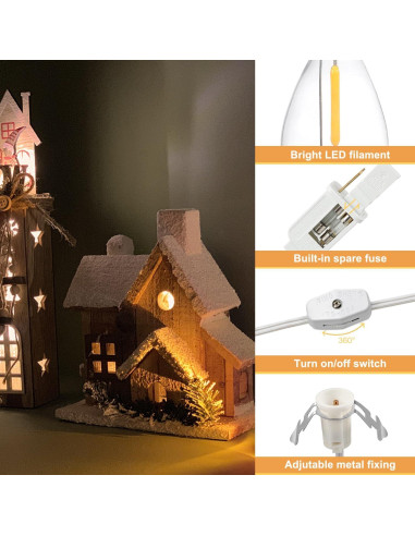 Cordón Accesorio LED C7 Tiadio 2.29m con Interruptor E12