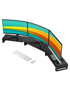 Soporte para Monitor EAXBUX con Carga Inalámbrica y 4 USB