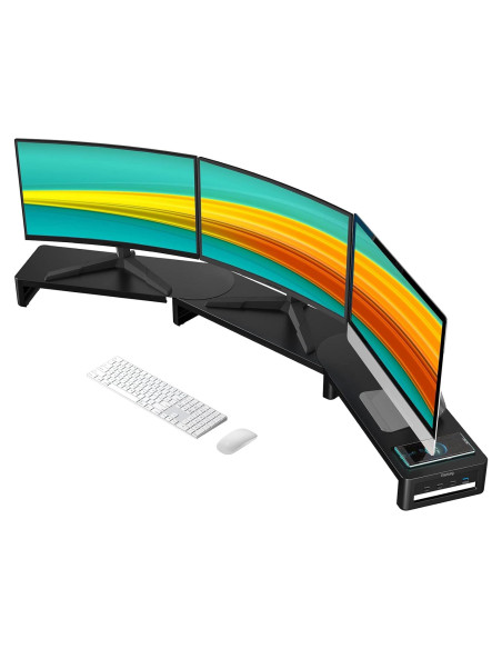 Soporte para Monitor EAXBUX con Carga Inalámbrica y 4 USB