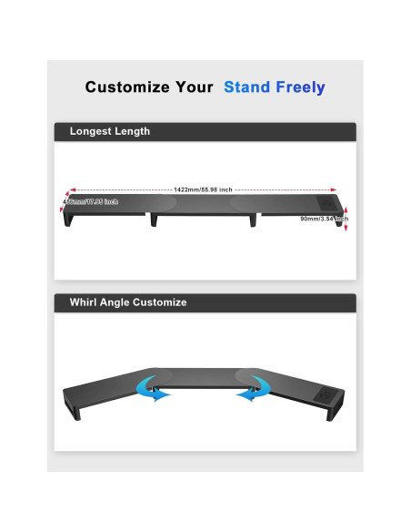 Soporte para Monitor EAXBUX con Carga Inalámbrica y 4 USB