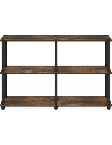 Estante de Almacenamiento Furinno Turn-N-Tube 3 Niveles Pino Ámbar/Negro