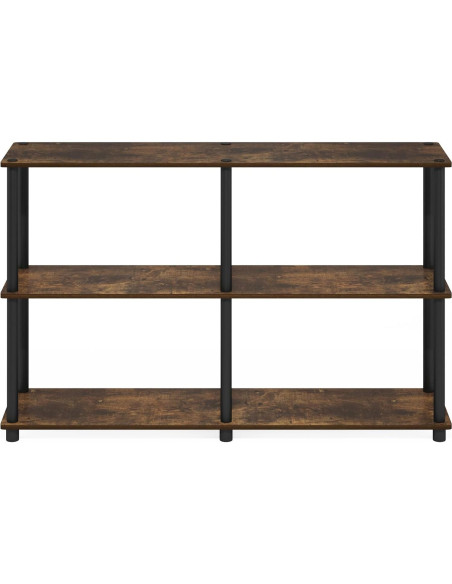 Estante de Almacenamiento Furinno Turn-N-Tube 3 Niveles Pino Ámbar/Negro