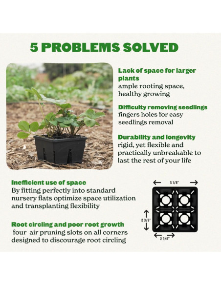 Bandeja de Inicio de Semillas Epic Gardening - 8 Celdas 7.62 cm