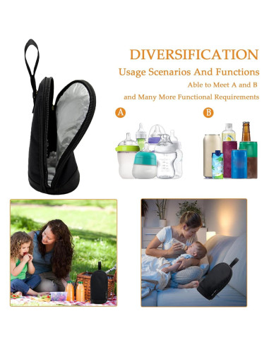 Bolsa Aislante para Botellas de Bebé JOFOL BABE 450ml Negra