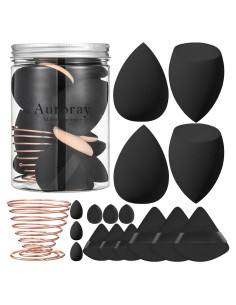 Juego de 17 Esponjas de Maquillaje Auroray - Negro