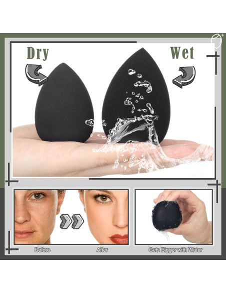 Juego de 17 Esponjas de Maquillaje Auroray - Negro