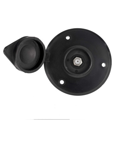 Placa de Cable Coaxial RecPro Negra 1 Salida Resistente Agua