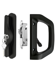 Juego de Cerradura y Manija AIsecure para Puerta Corrediza Negra