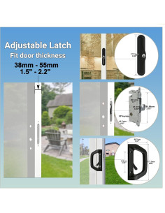 Juego de Cerradura y Manija AIsecure para Puerta Corrediza Negra 2